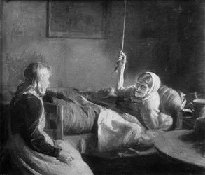 Alte Frau im Bett
